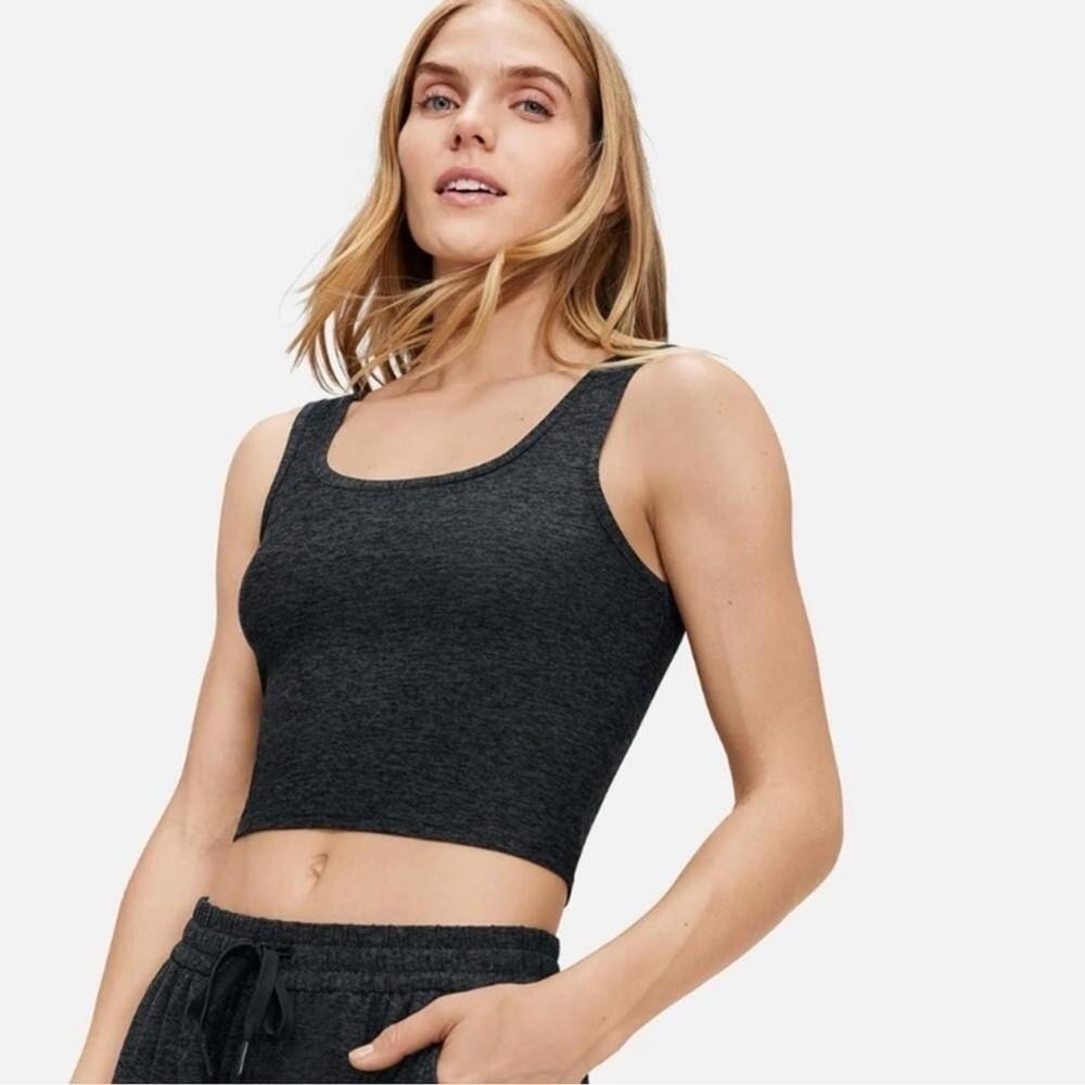 Outdoor Voices All Day Crop Tank Slim Fit / CloudKnit Material / Charcoal / NWT